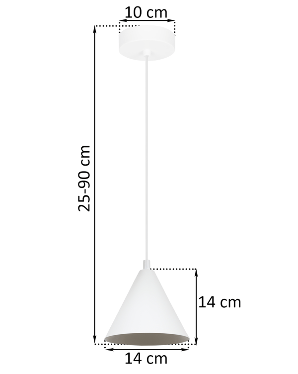 SOHO-RIIPPUVALAISIN VALKOINEN 1 LITTEÄ 14 CM E14