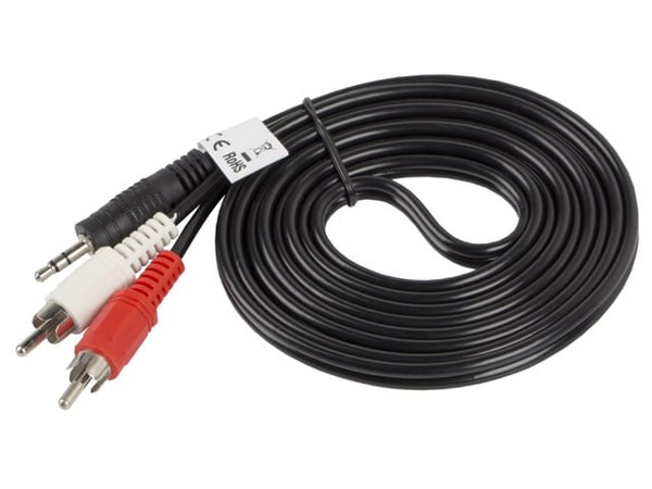 Lanberg stereo minijack-audiokaapeli - 2x Chinch M/M 2m