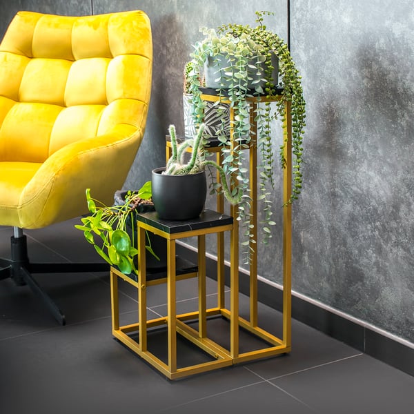Stående blomsterstativ, plantestativ, metalloft, 4 niveauer, 68 cm