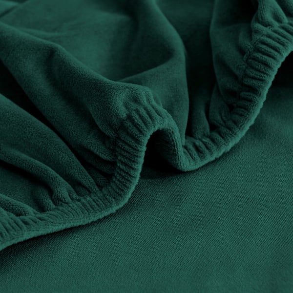 Tuolinpäällinen XL pullonvihreä joustava sametti [21DY]
