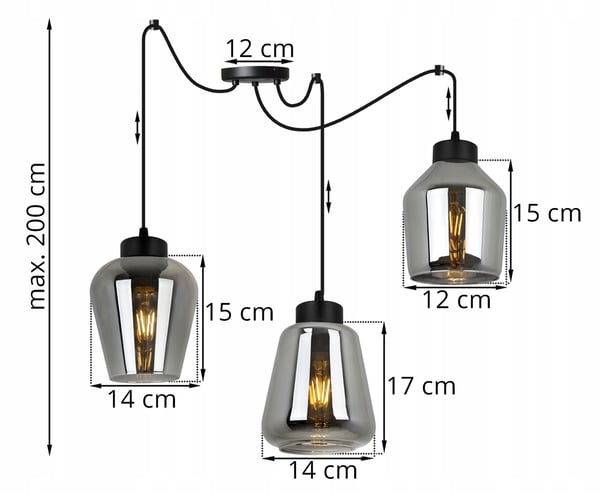MODERNE ELEGANT HÆNGELAMPE MED GLASSKÆRM