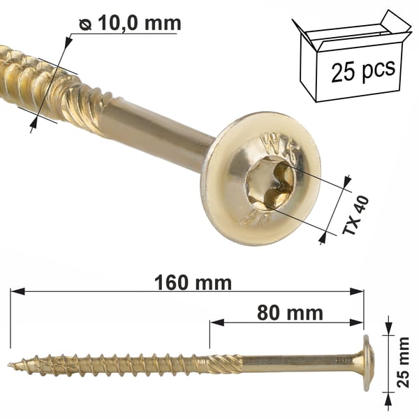 Tømrerskruer med skivehoved wkcp-10160