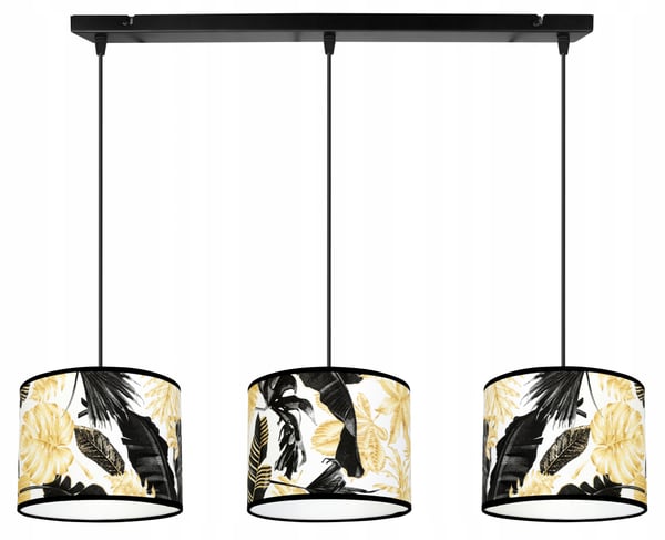 Lofthængende lampe, lampeskærm, gyldne blomster, LED