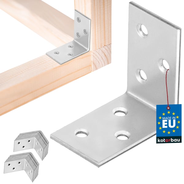 Kotarbau® Kirvesmiehen kulmaliitin ruostumatonta terästä sinkittyä 40 x 40 x 25 mm 25 kpl:n sarja