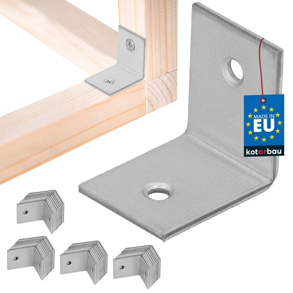 Kotarbau® Kirvesmiehen kulmaliitin ruostumatonta terästä sinkittyä 30 x 30 x 25 mm 50 kpl:n sarja