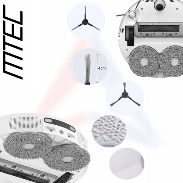 Xiaomi Mi Robot X10+ X20+ S10 Dreame L10 L10S set med påsar, moppar och borstar