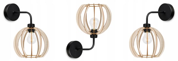 VÆGLAMPE, FIRKANTET LAMPE, LOFTSLAMPE, TRÆSKÆRM, LED