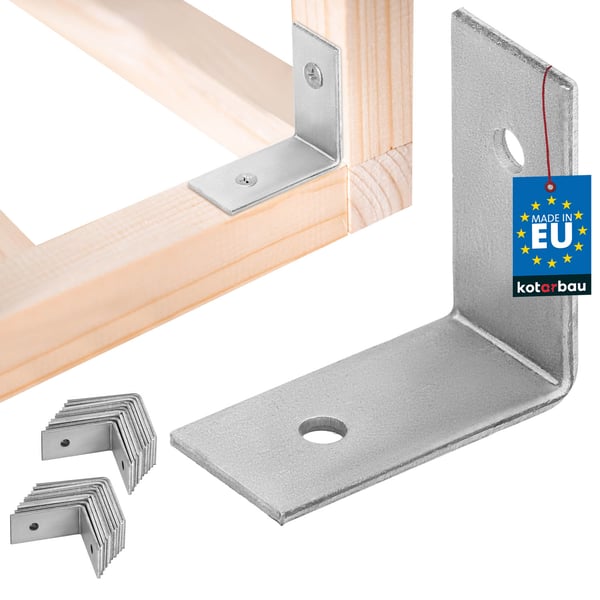 Kotarbau® Kirvesmiehen kulmaliitin ruostumatonta terästä sinkittyä 30 x 30 x 15 mm 25 kpl:n sarja