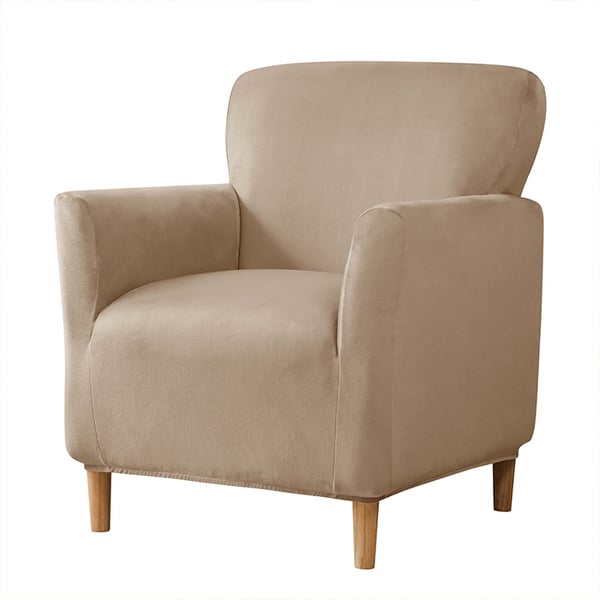 Päällinen pieneen nojatuoliin S, sametti, beige, cappuccino