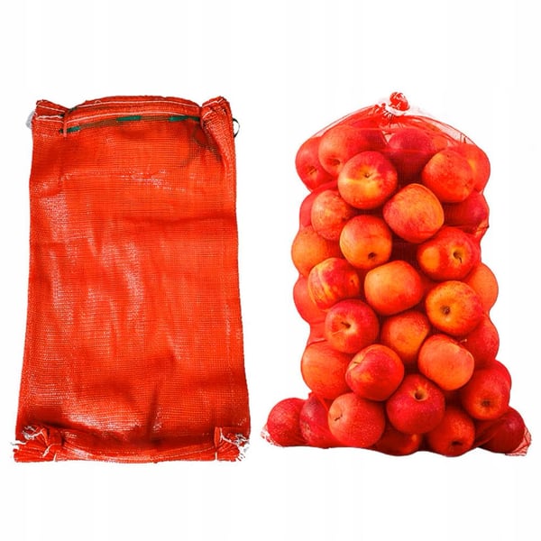 Rød raschelpose 60x90 cm 30-35 kg 100 stk.