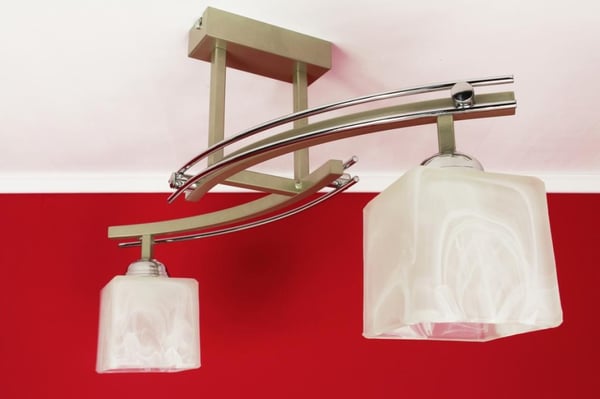 Loftslampe med lysekrone, LED-loftlampe, 2x60W