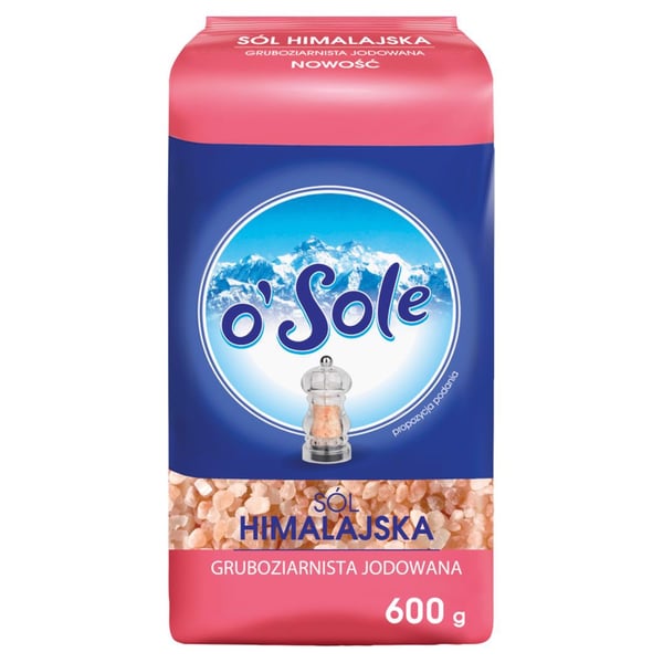 o'Sole Himalajan suola, karkearakeinen, jodioitu, 600 g