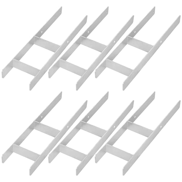KOTARBAU® H-søjlebase til vægmontering, konsol, galvaniseret stålankommer, 160 mm, 6-pakke