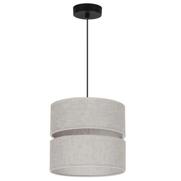 DUO SORT HØRHÆNGELAMPE 1 FLAD LAMPE BEIGE L01 L20CM