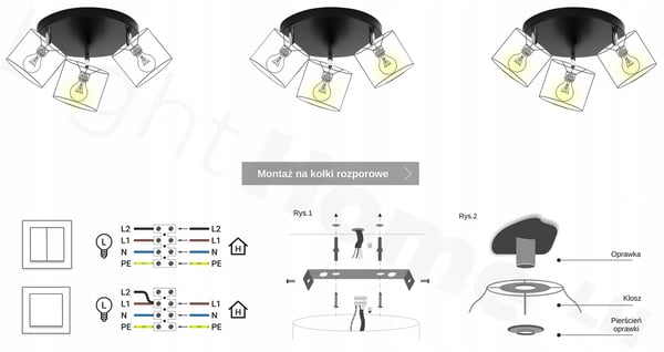 Lofthængende lampe med gylden LED-loftlampe