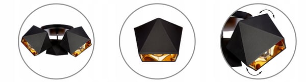 Timanttimainen kultainen keskus LED-kattovalaisin