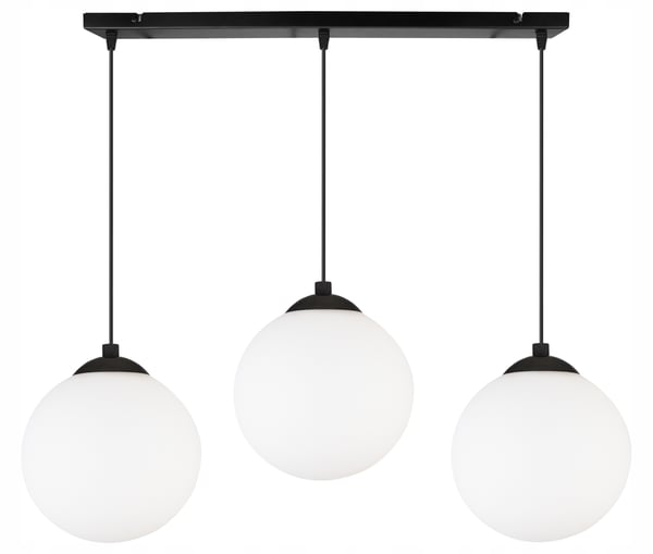Loftslampe med kugle, sort LED, 15 cm