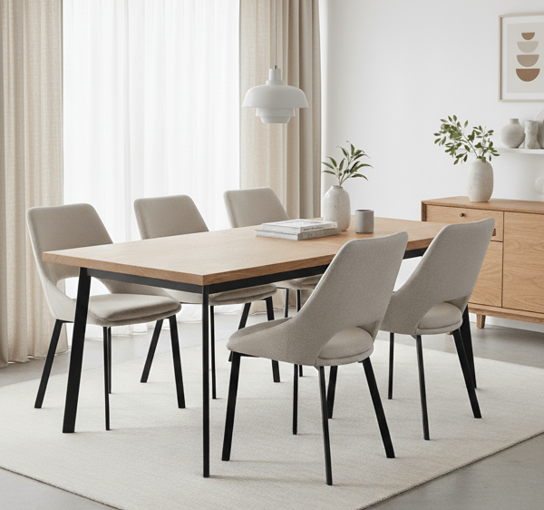 Lumo polstret stol, beige stof