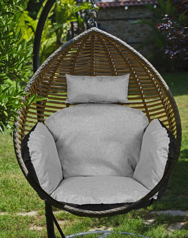 Havepude 112x113 cm til rede stol vandtæt grå