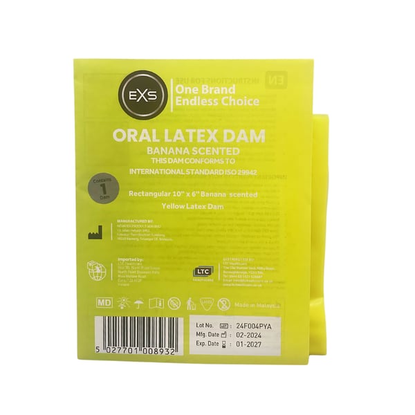 EXS Scented Oral Latex Dam - oral dam banan 1 stk.