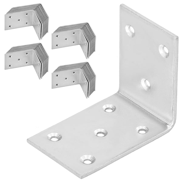 Kotarbau® Kirvesmiehen kulmaliitin ruostumatonta terästä sinkittyä 55 x 45 x 35 mm 50 kpl:n sarja