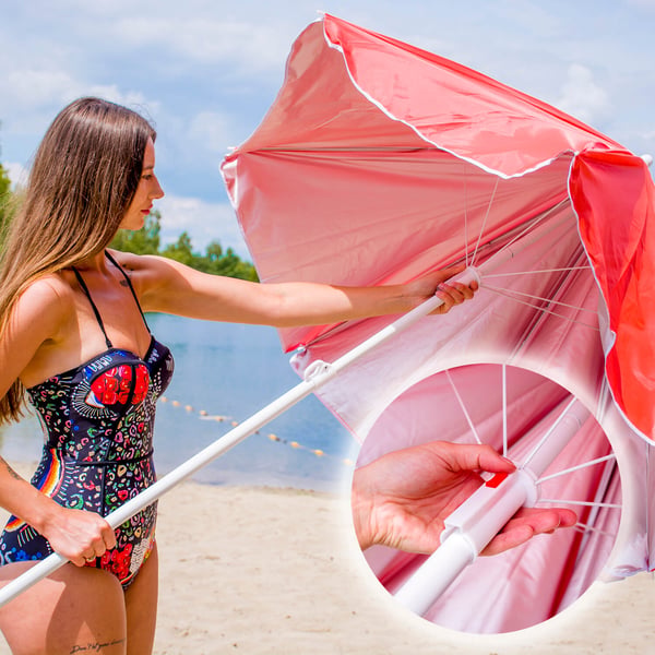 Sammenklappelig haveparasol, dobbelt, UV, sammenklappelig, vandtæt overtræk
