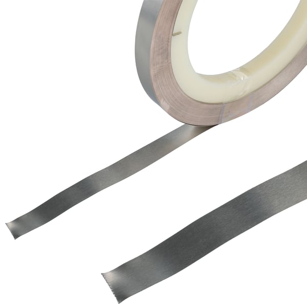 Forniklet kobberplade 0,15x10mm til svejsebatterier 1m.