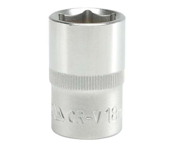 KORT 6-PUNKT FORKROMET TOPNØGL 1/2'' 18MM - YT-1211
