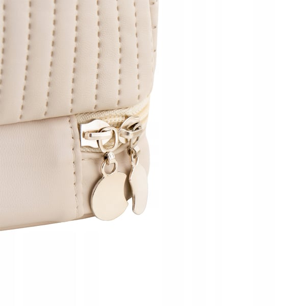 BKP-13 beige halvmåneformad sminkväska STELLA