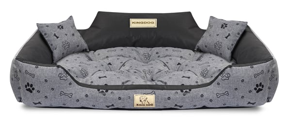 Hundeseng hundegård KINGDOG 115x95 cm personaliseret vandtæt sorte ben