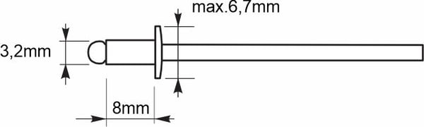 Åbne aluminiumnitter 3,2x8mm RAL9010
