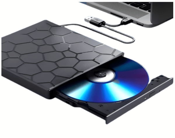 Extern CD/DVD-enhet med 4xUSB och 1xUSB-C, SD/TF-kortläsare för Win/Mac