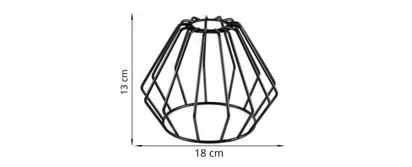 METAL LOFT LAMPESKÆRM MED TRÅD E27 HVID SORT