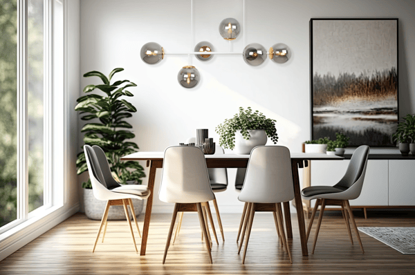 SIENA LOFTLAMPE HVIDGULD 6 FLAD GRAFITLAMPE E14 LANGE ARME