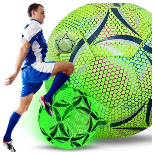 Reflekterande fotboll för fötter, fluorescerande, självlysande, enfärgad