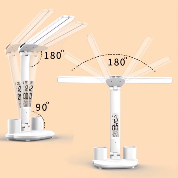 LED-skrivebordslampe Hvid Induktiv Oplader til Børn og Studerende til Studiebrug
