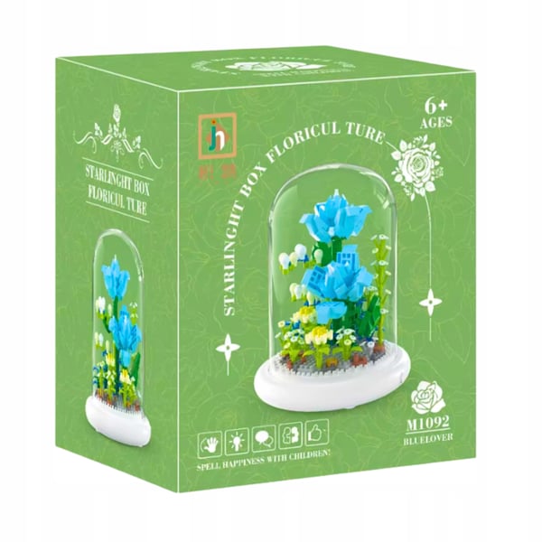 Byggklossar blomsterbukett klossset blomma i kupol 570 delar