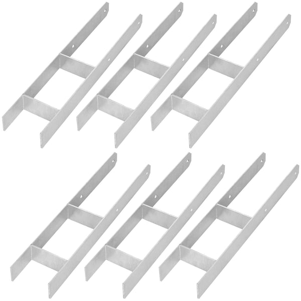 KOTARBAU H-pelarfod til vægmontering, galvaniseret stålankre 120 mm, 6-pak