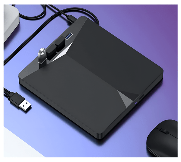 Extern CD/DVD-brännare 7-i-1 USB 3.0x4 SD/TF-kortläsare USB-hubb