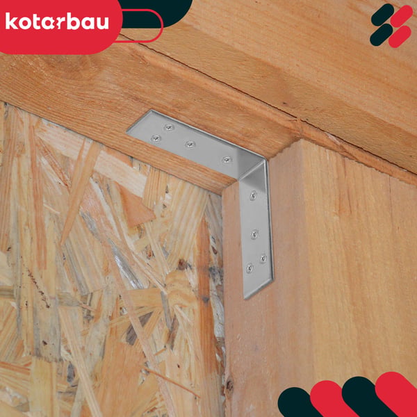 Kotarbau® Kirvesmiehen kulmaliitin ruostumatonta terästä sinkittyä 60 x 60 x 20 mm 25 kpl:n sarja