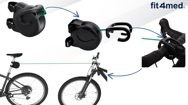 2,5 m cykeldraglina för att bogsera barn, självupplindande