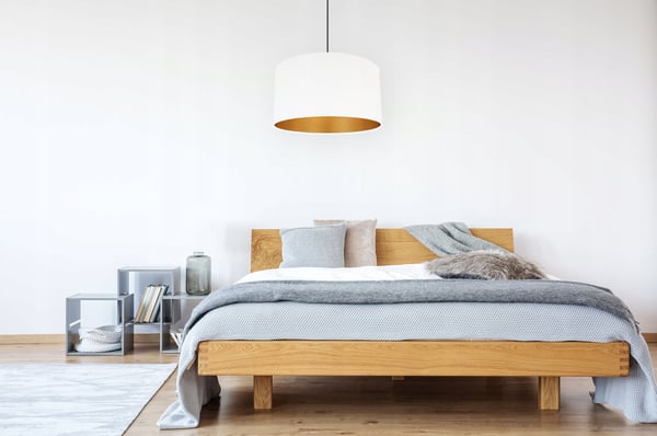 HÆNGENDE LAMPE LOFTSKRONE GYLDEN FLØJLSSKÆRM