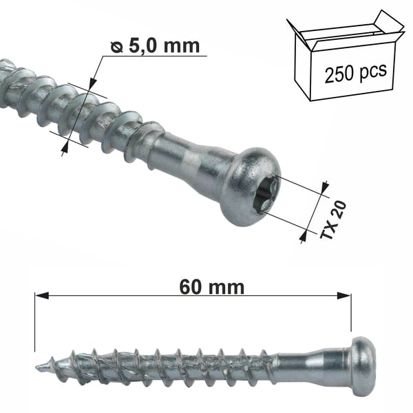 Skruer til tømrerforbindelser wklc-50060-B