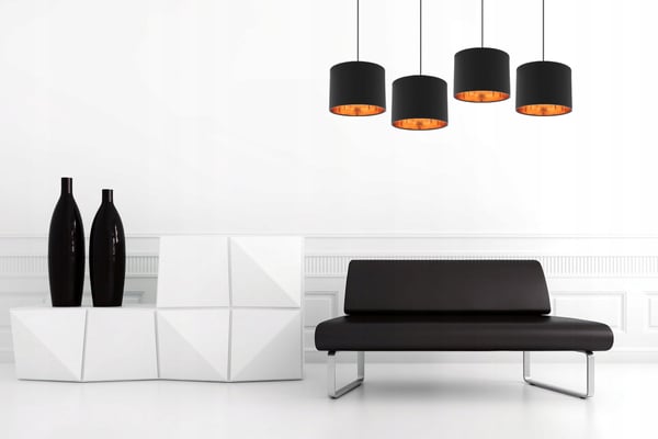 Lofthængende lampe med gylden center LED