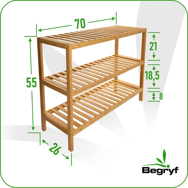 Begryf bambukenkäkaappi sisäänkäynnille 70x26x55 cm