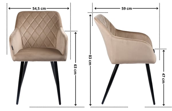 Milton sammetsklädd beige fåtölj
