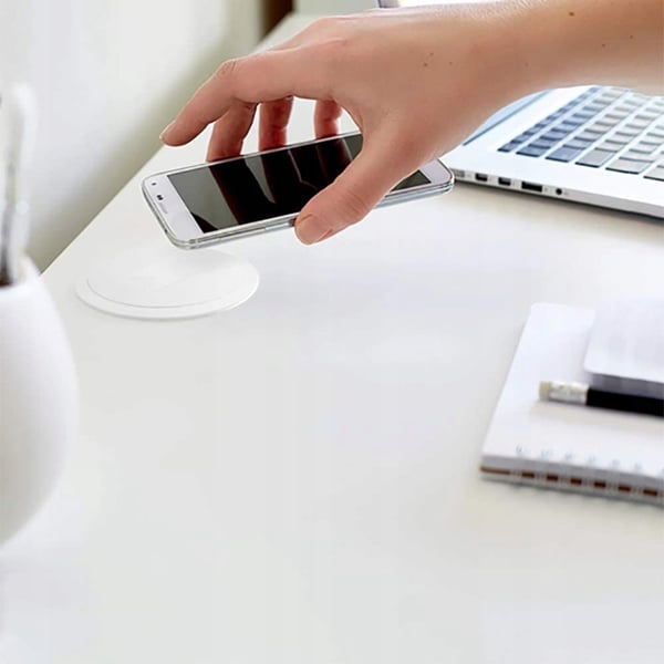 UDTRÆKKBAR INDUKTIV BORDOPLADER + 2xUSB HUB