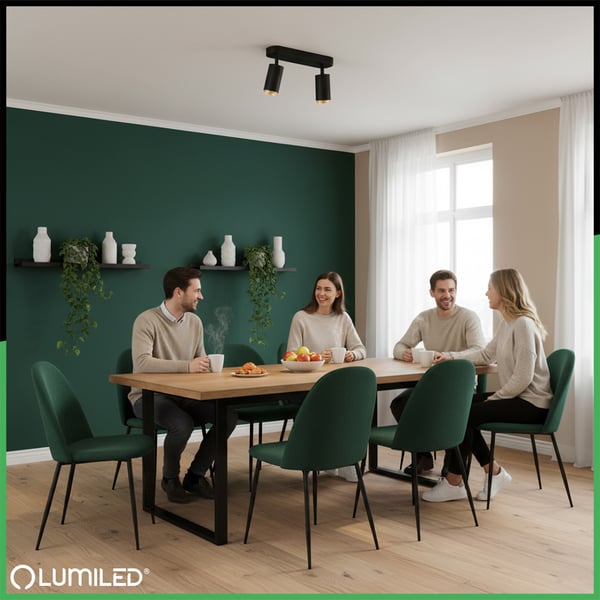 Loftlampe reflektor LED 2x GU10 tuba spot ELIGIS sort LUMILED