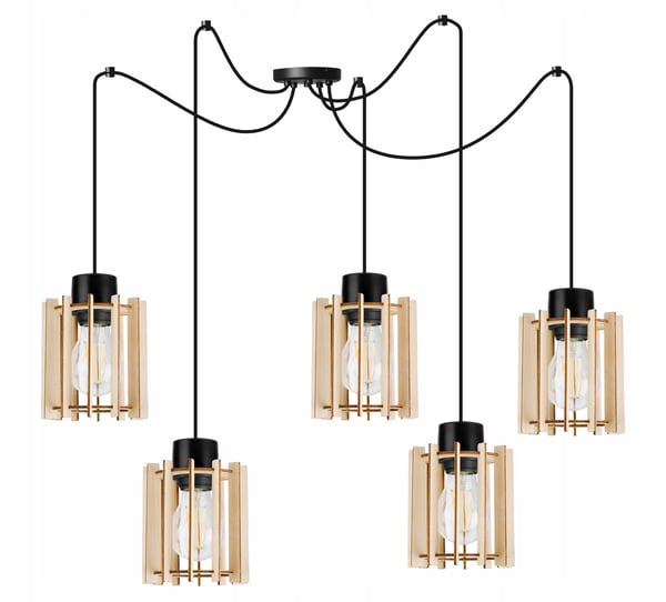 MODERN LED-TAKLAMPA I TRÄ
