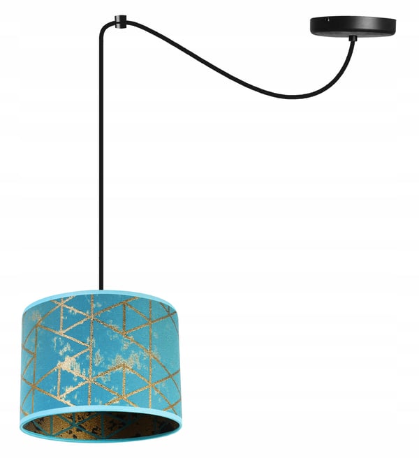 Lofthængende lampe, edderkop-lampeskærm, gyldent mønster